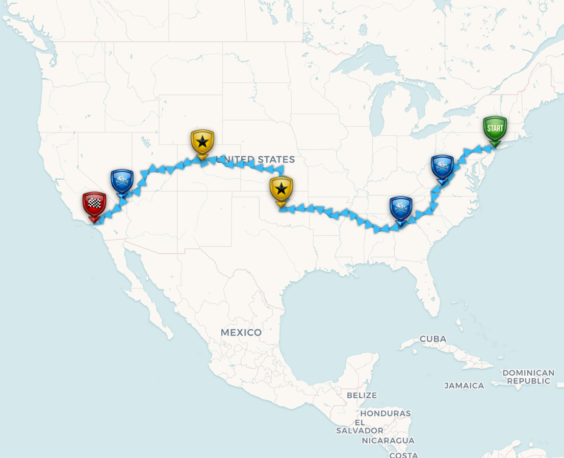 New York to Los Angeles road trip